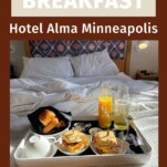 Brunch tray of food at Hotel Alma Minneapolis