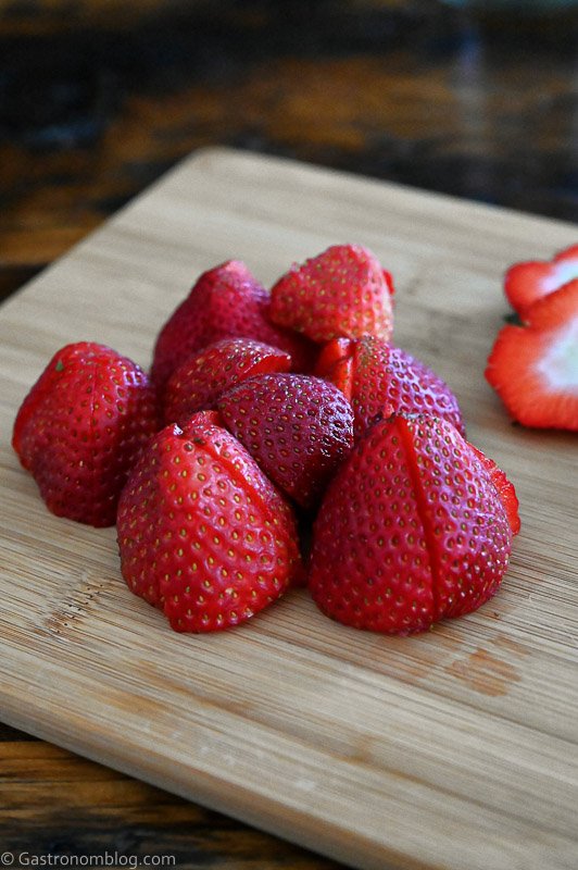 Strawberries on cutting board