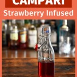 Red Strawberry Infused Campari in bottle