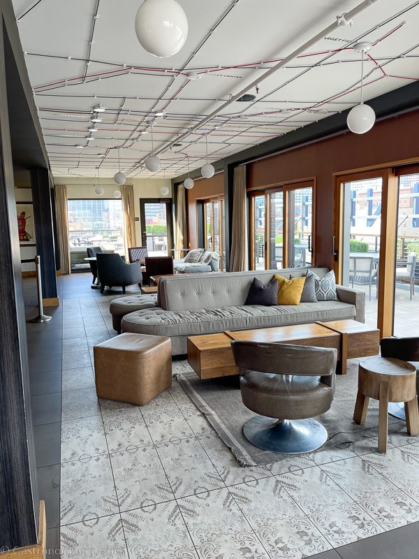 Rooftop Lounge area at Hewing Hotel Minneapolis