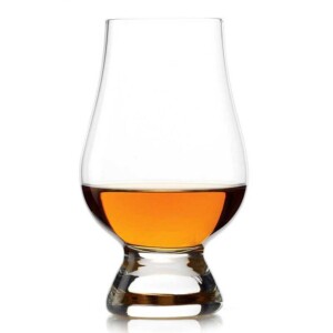 glencairn whisky glass with a dram of brown whisky in it