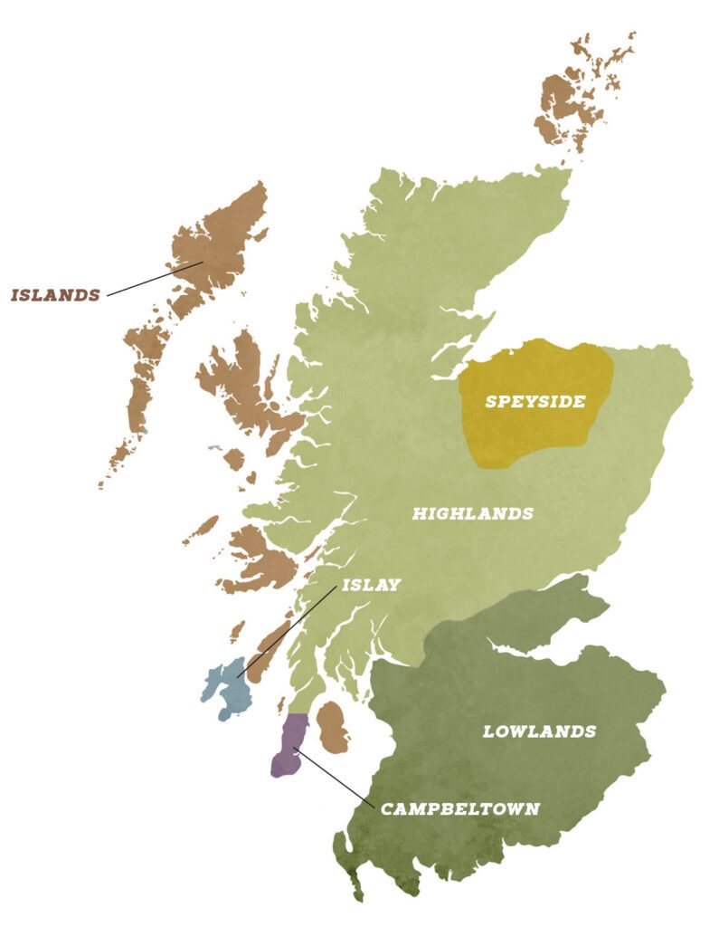 Scotch regions in Scotland map