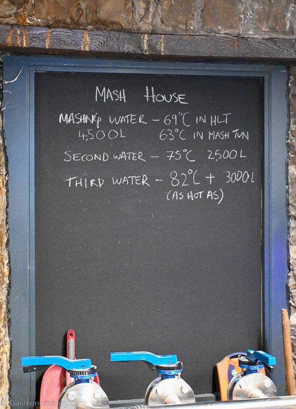 chalkboard sign with mash recipe