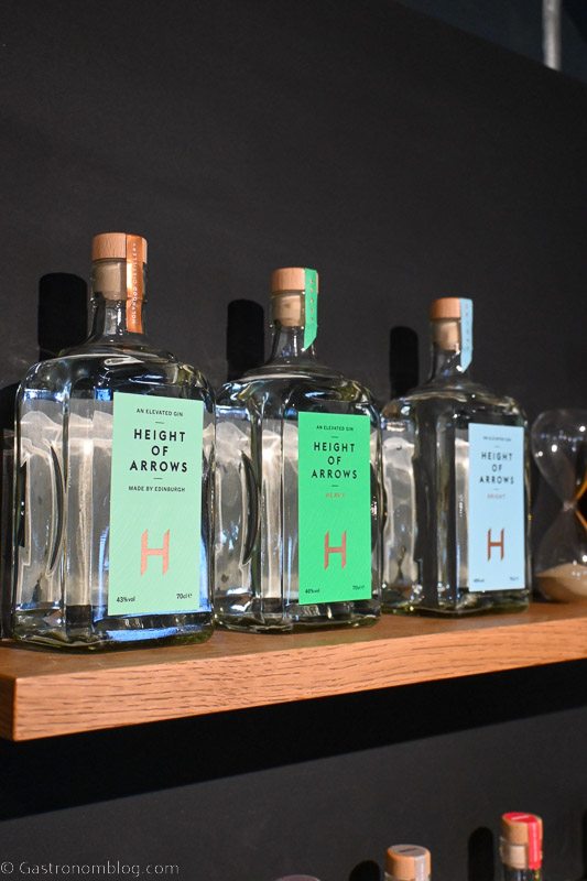 gins on shelf at Holyrood Distillery