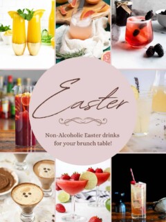 Collage of 80+ spring non-alcoholic Easter drinks! bright colors and many different drinks