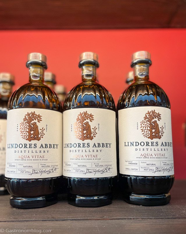 Lindores Abbey Distillery whisky bottles