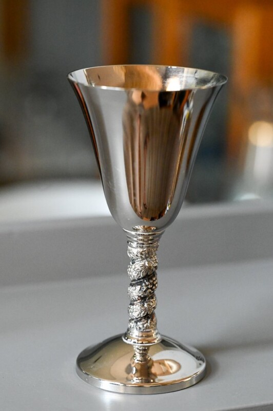 silver plated wine glass - part of our vintage glassware collection