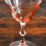 pink glass cocktail coupe - part of our vintage glassware collection