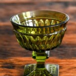 green coupe - part of our vintage glassware collection