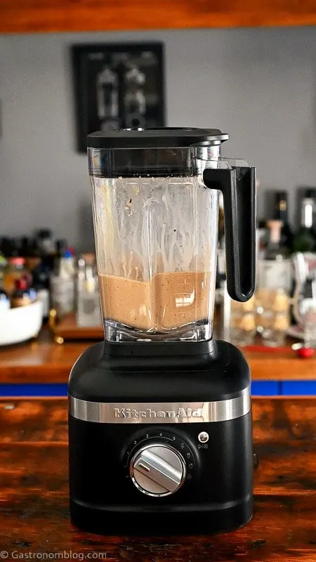 tan milkshake in blender