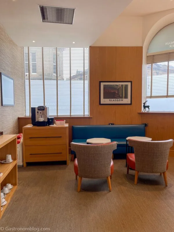 inside lounge at Inverness Station, a refuge after travellng on the Caledonian Sleeper train