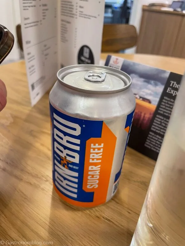 can of Irn Bru on table