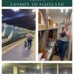 collage of pictures of our trip on the Caledonian Sleeper Train from London to Inverness, Scotland